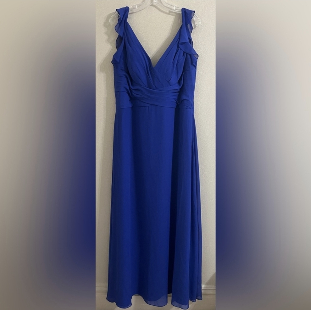 Jasmine B2 Long V-neck Poly Chiffon Bridesmaid Dress with Ruchi Size 20